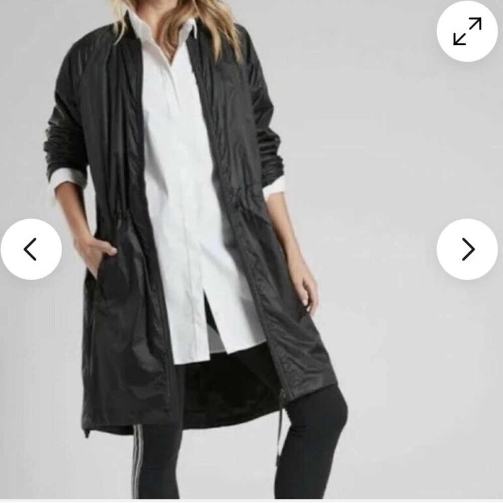 Athleta Summit Black Insulated Longline Parka Rainjacket